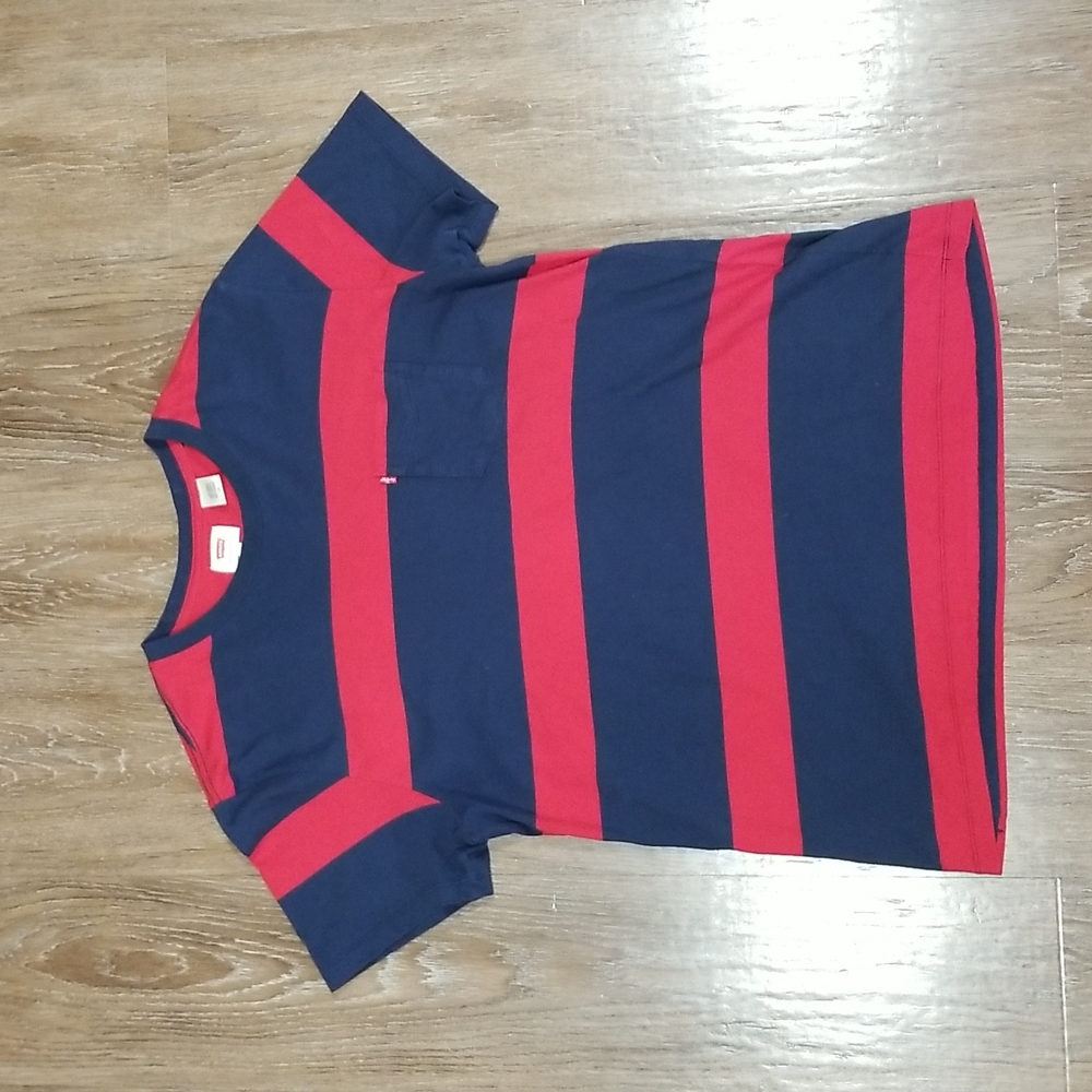 (L) Levi's Casual Stripes Comfy Lightweight Loungewear Loose Casual Color Block
